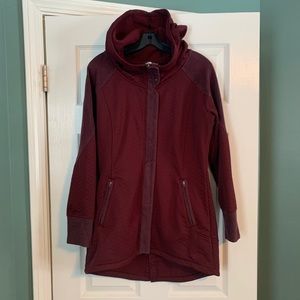 Burgundy Quilted North Face Jacket